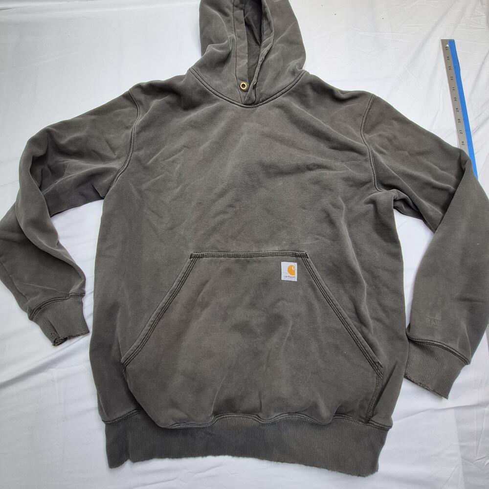 Carhartt Hoodie Sweatshirt Mens Large Gray Rain Defender Workwear Fleece